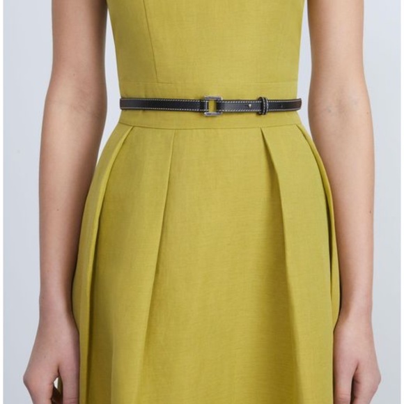 Lafayette 148 Copper Brown Leather Skinny Belt